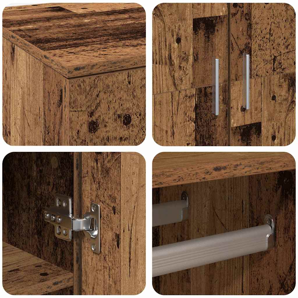 Hochschrank Mit Regal 80 X 39 X 178 Cm Holzwerkstoff