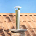 Kamin Kopf Erweiterung Silber 24 X 24 X 50 Cm Edelstahl