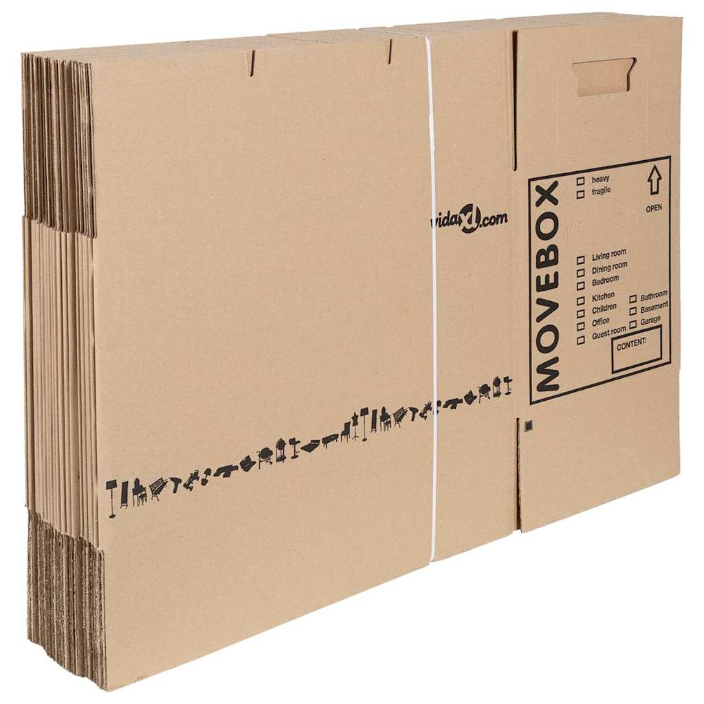 Umzugsbox Mit Speicher 20 Pcs Natur 59 X 31,5 X 31,5 Cm Karton