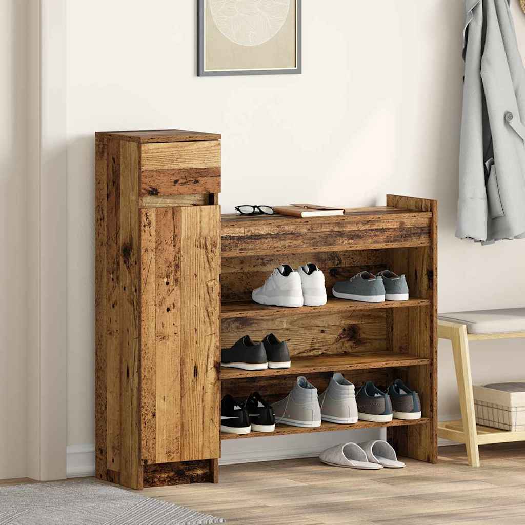 Schuhschrank Mit Tür 100,5 X 28 X 100 Cm Holzwerkstoff