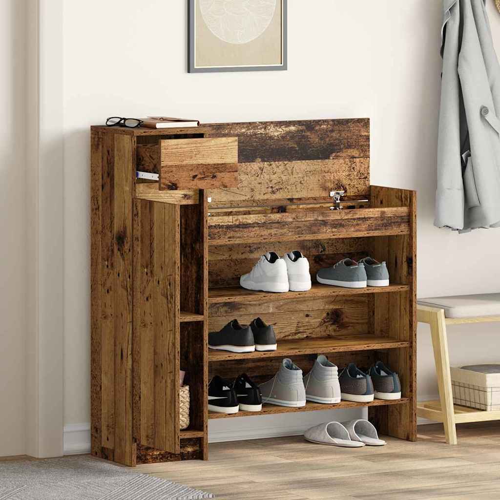 Schuhschrank Mit Tür 100,5 X 28 X 100 Cm Holzwerkstoff