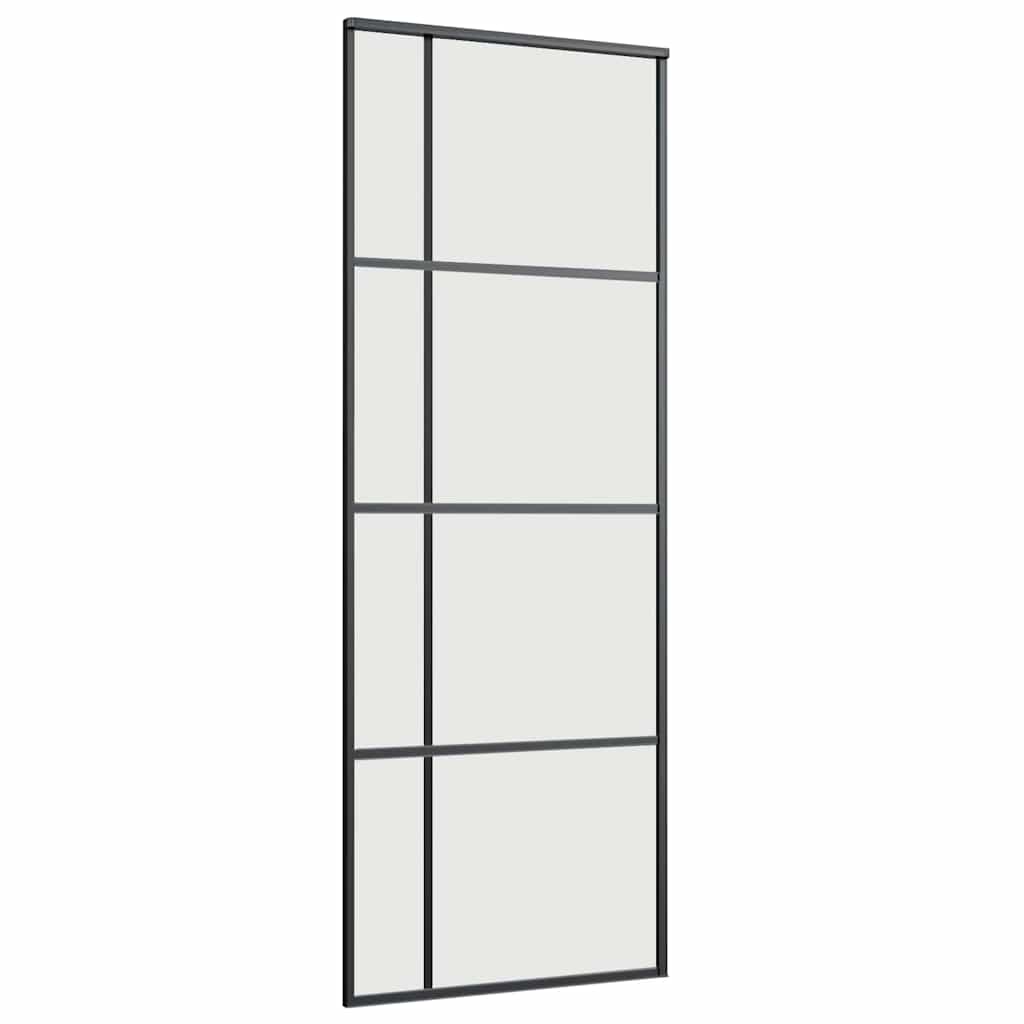 Schiebetür Mit Beschlag 76X205 Cm Esg-Glas Schwarz