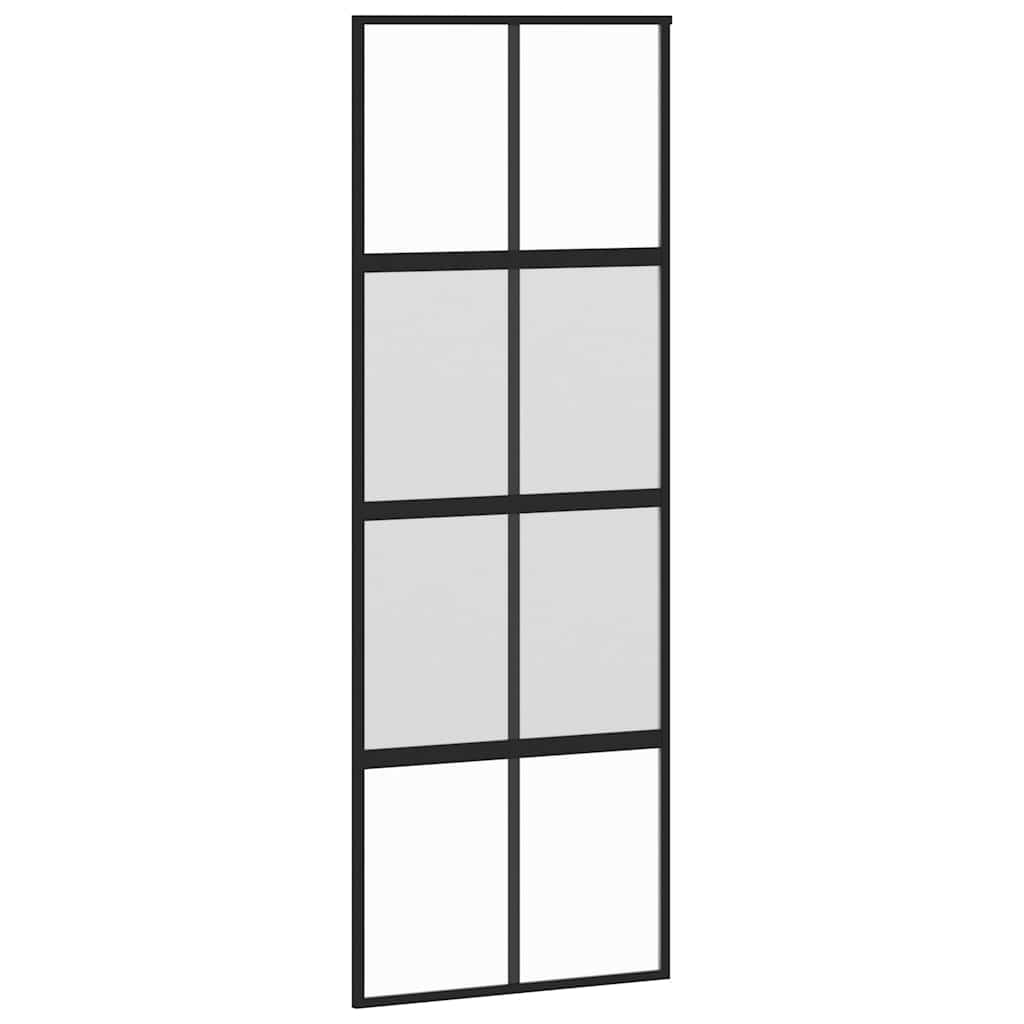Schiebetür Mit Beschlag Schwarz 76X205 Cm Hartglas Schwarz Und Matt