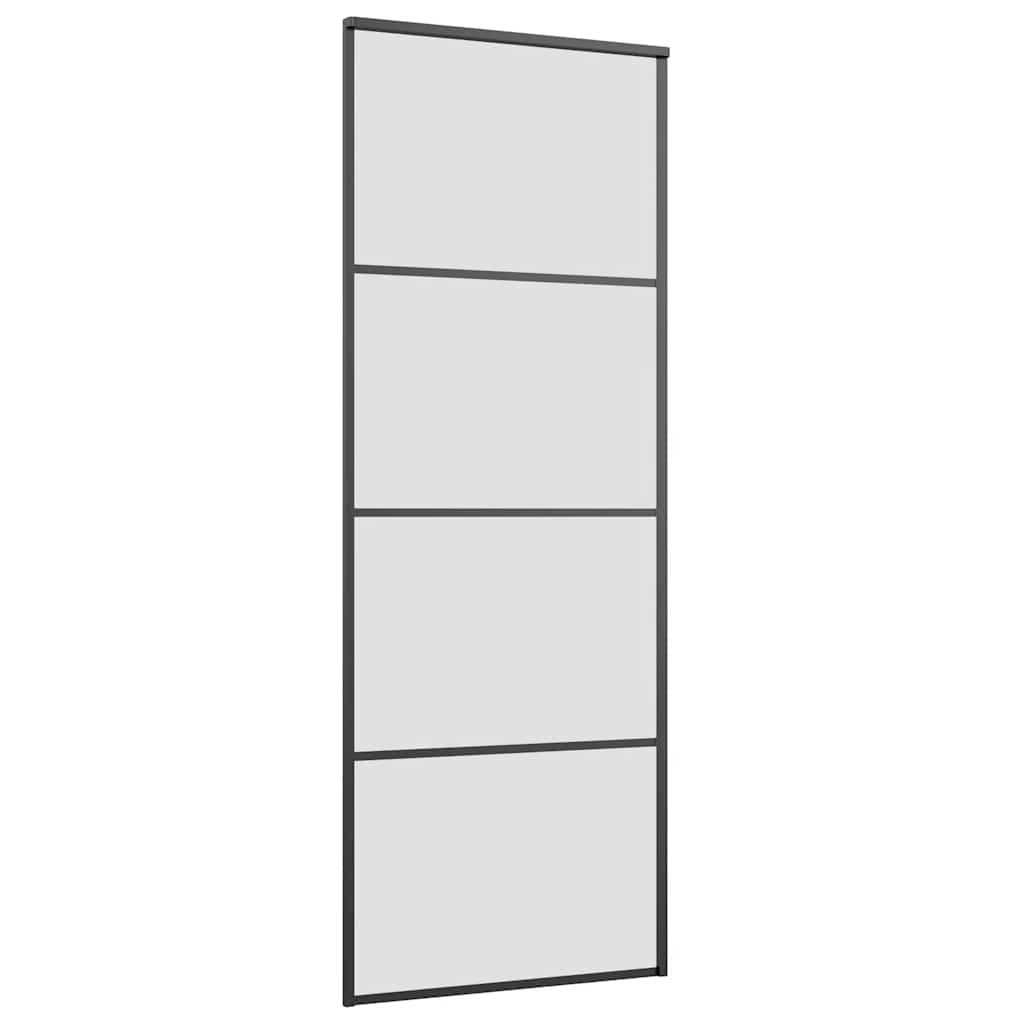 Schiebetür Mit Beschlag 76X205 Cm Esg-Glas Schwarz