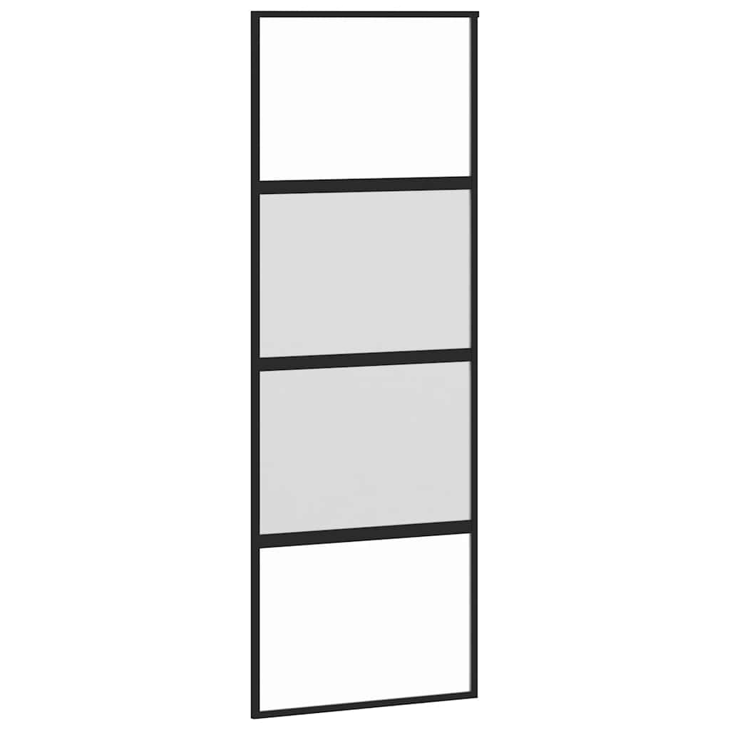 Schiebetür Mit Beschlag Schwarz 76X205 Cm Hartglas