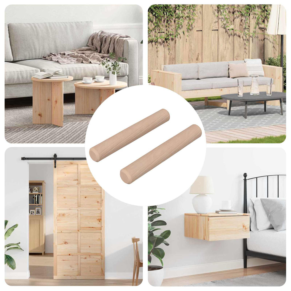 Holzdübel 2 Pcs Natur Ø 6 X 40 Mm Massivholz