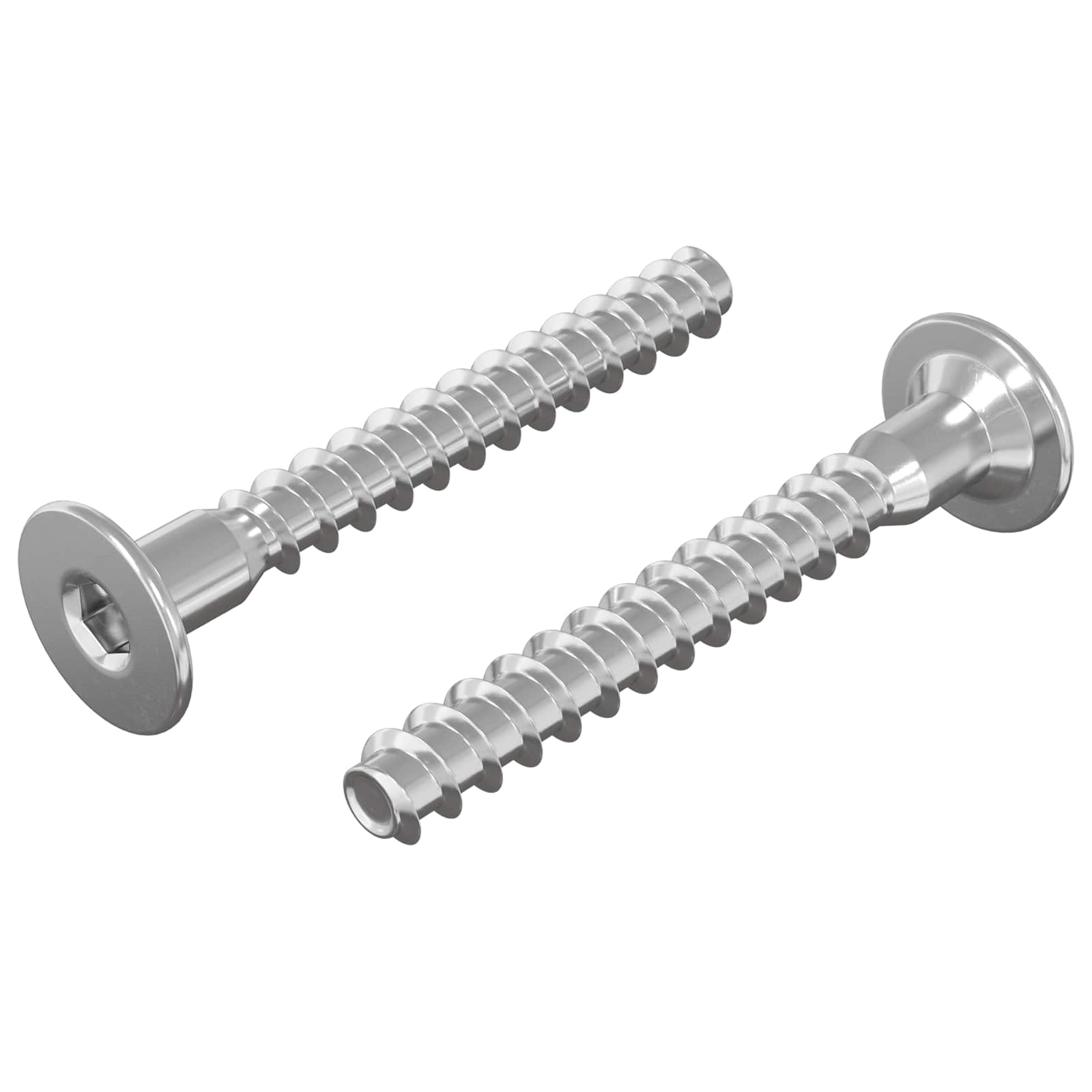 Confirmat-Schrauben 2 Pcs Silber Ø5 X 40 Mm Metall