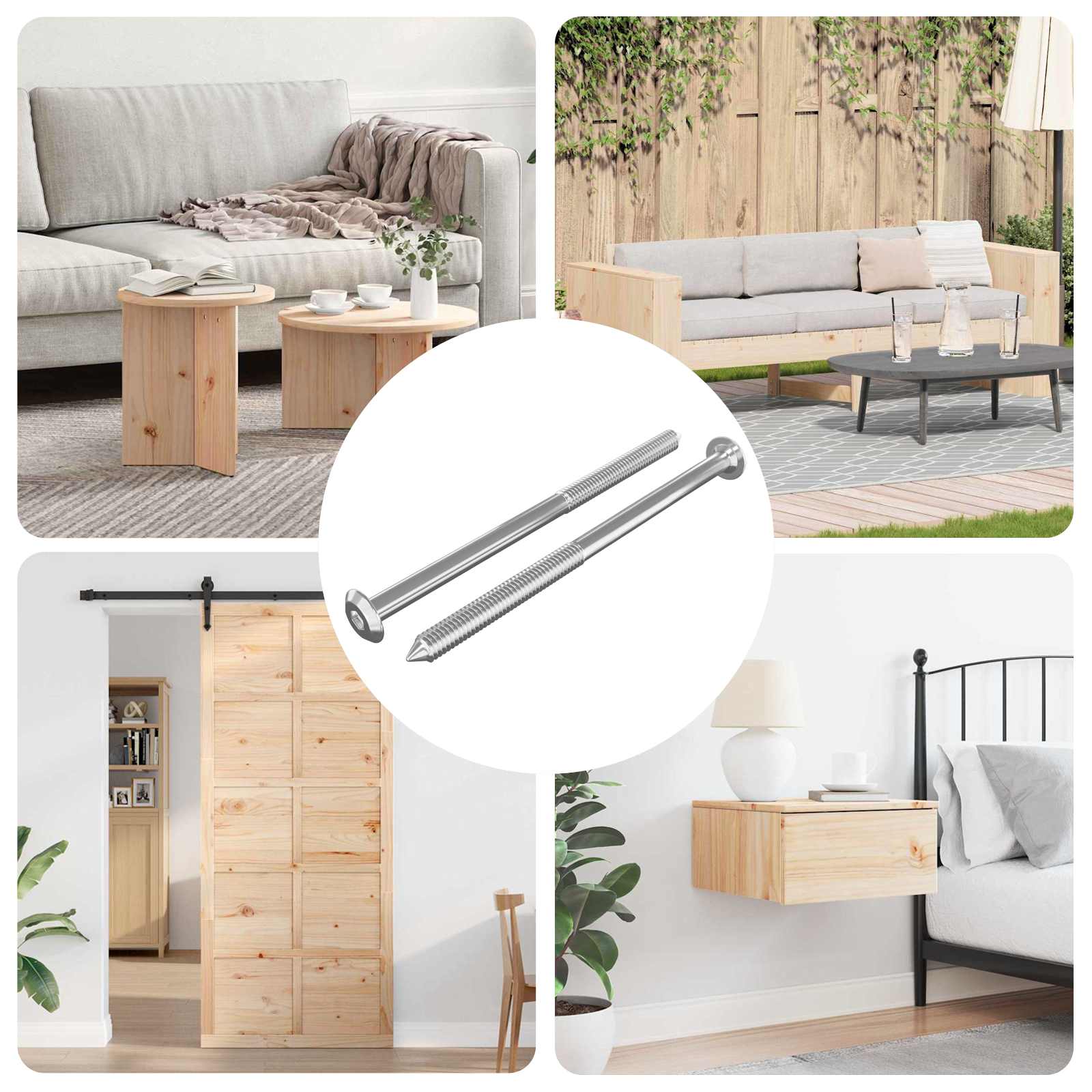 Möbel-Schrauben 2 Pcs Silber Stahl