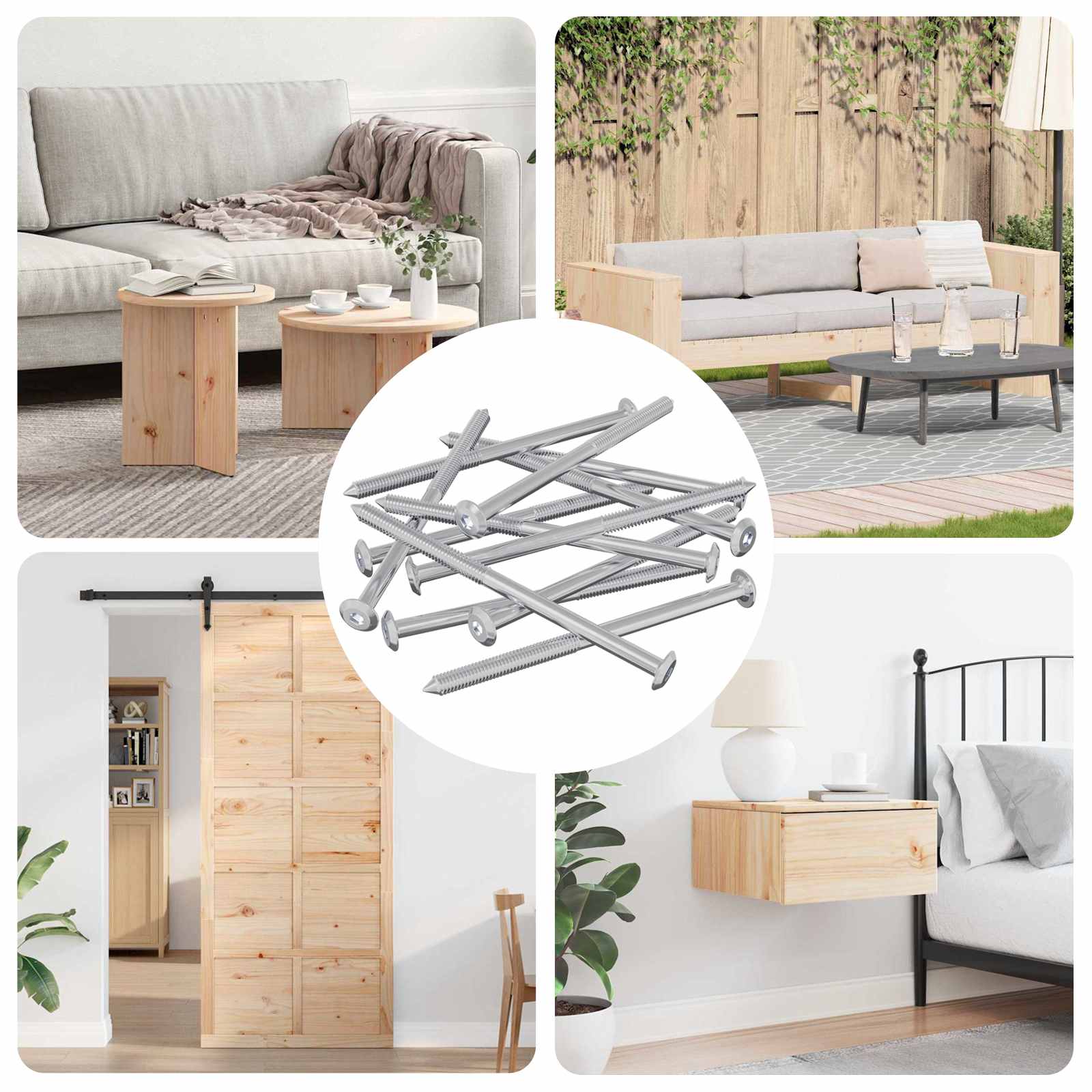 Möbel-Schrauben 2 Pcs Silber Stahl