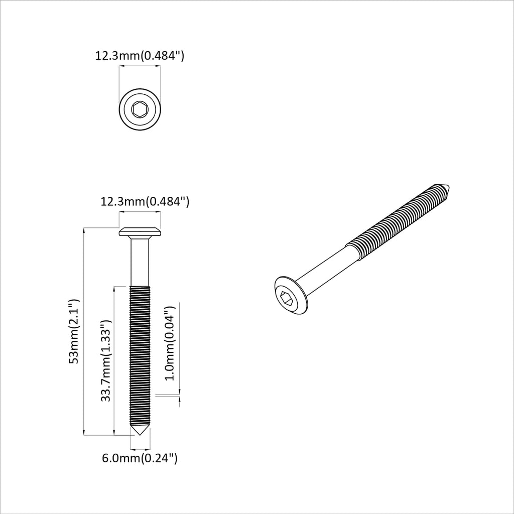 Schraube 2 Pcs Silber Stahl
