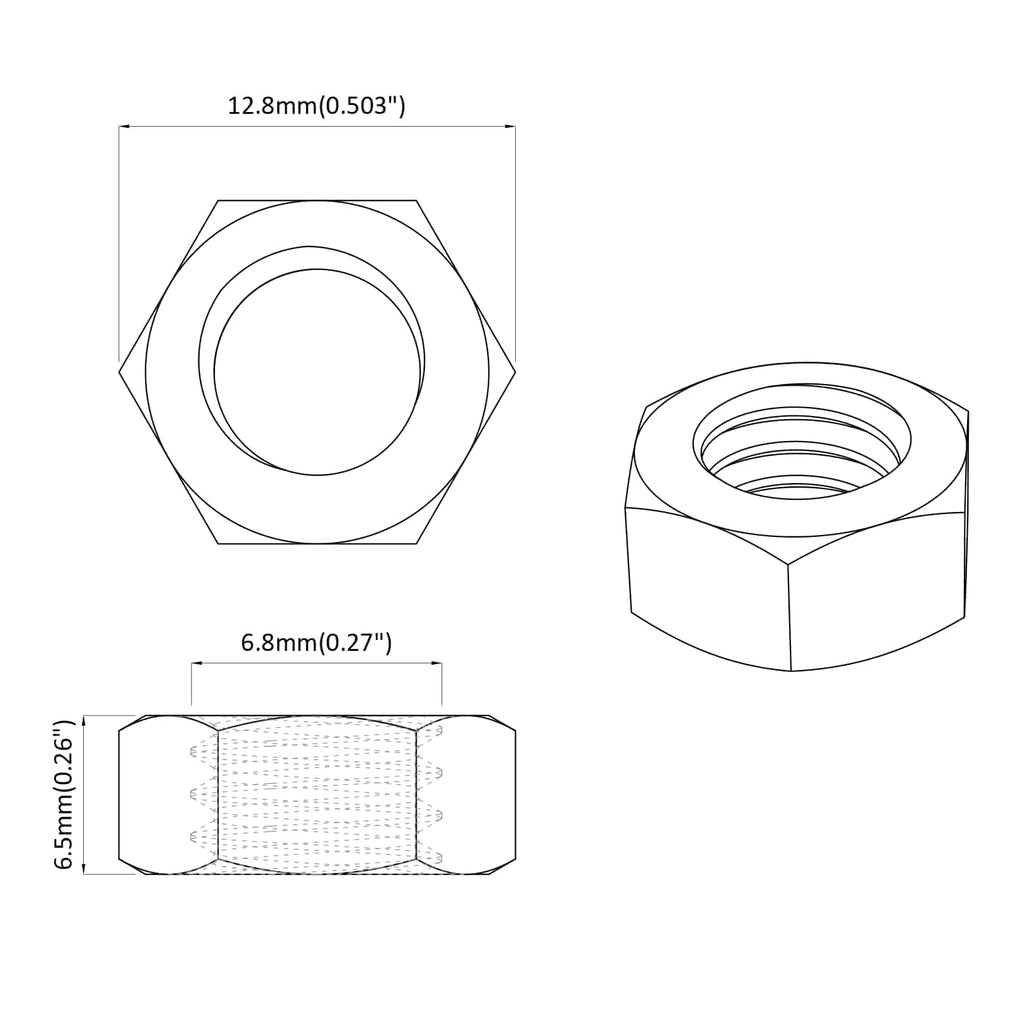 Eichelmuttern 2 Pcs Silber 12,8 X 12,8 X 6,5 Cm Stahl