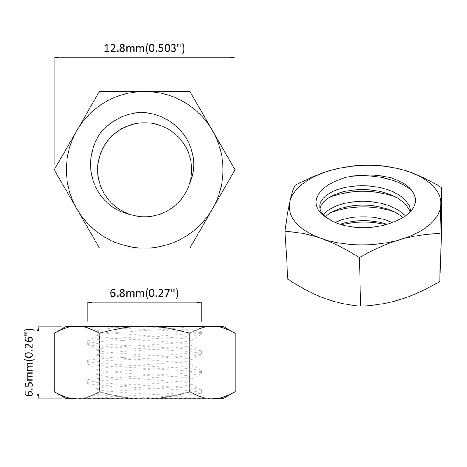 Eichelmuttern 2 Pcs Silber 12,8 X 12,8 X 6,5 Cm Stahl