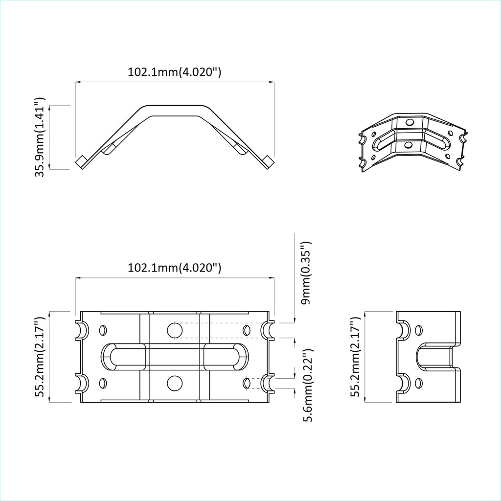 Halterung 2 Pcs Zink-Beschichtet 106 X 55 X 1,5Mm Stahl