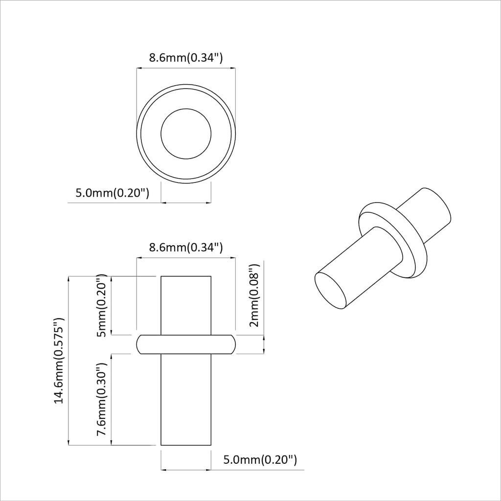 Regalstecker 2 Pcs Silber 8,6 X 8,6 X 14,6 Mm Stahl