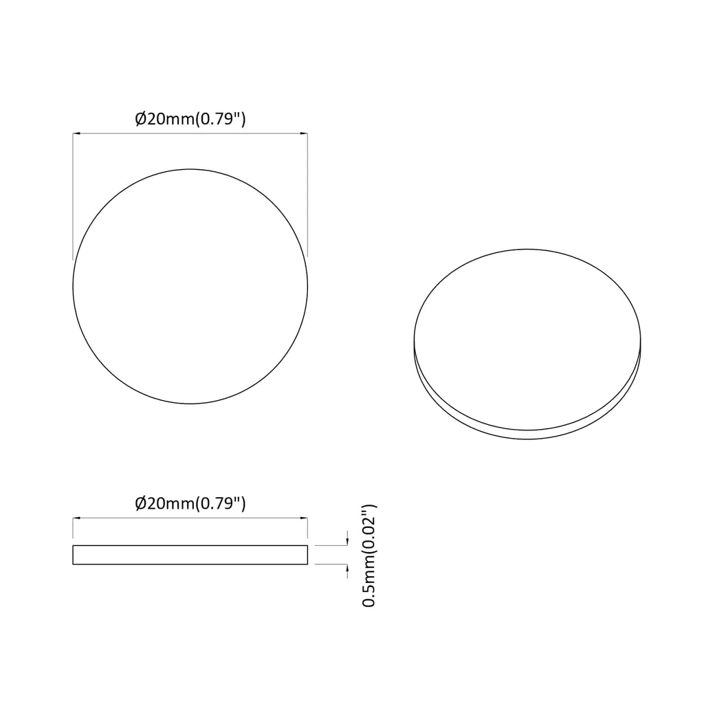Selbstklebende Schraubenabdeckung 2 Pcs Ø 20 X 0,5 Mm