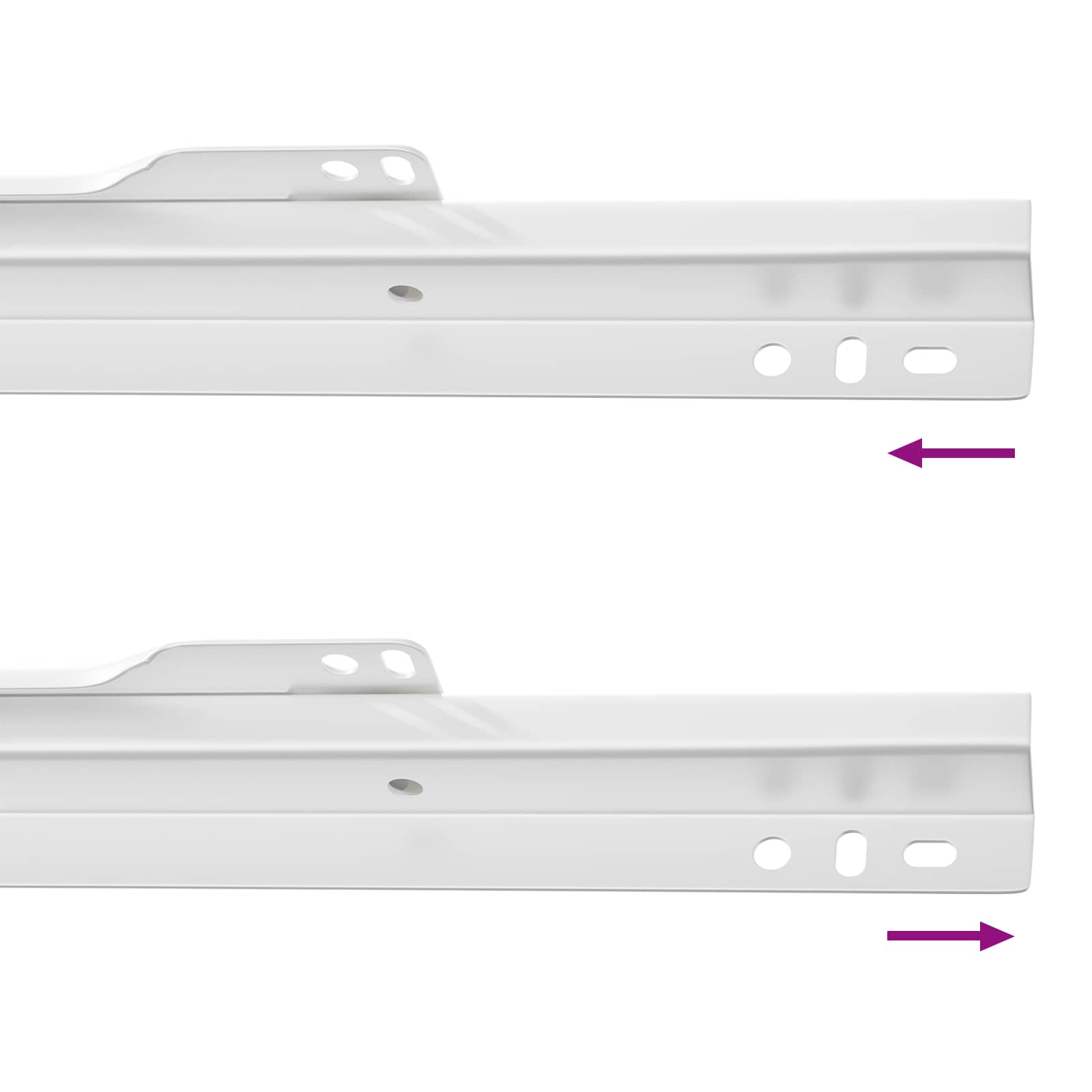 Schubladenschiene 2 Pcs Weiß Stahl