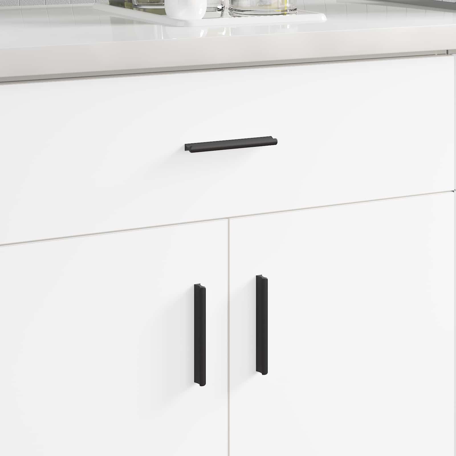Griff 2 Pcs Schwarz 106 X 7,4 X 15,5 Mm Aluminium