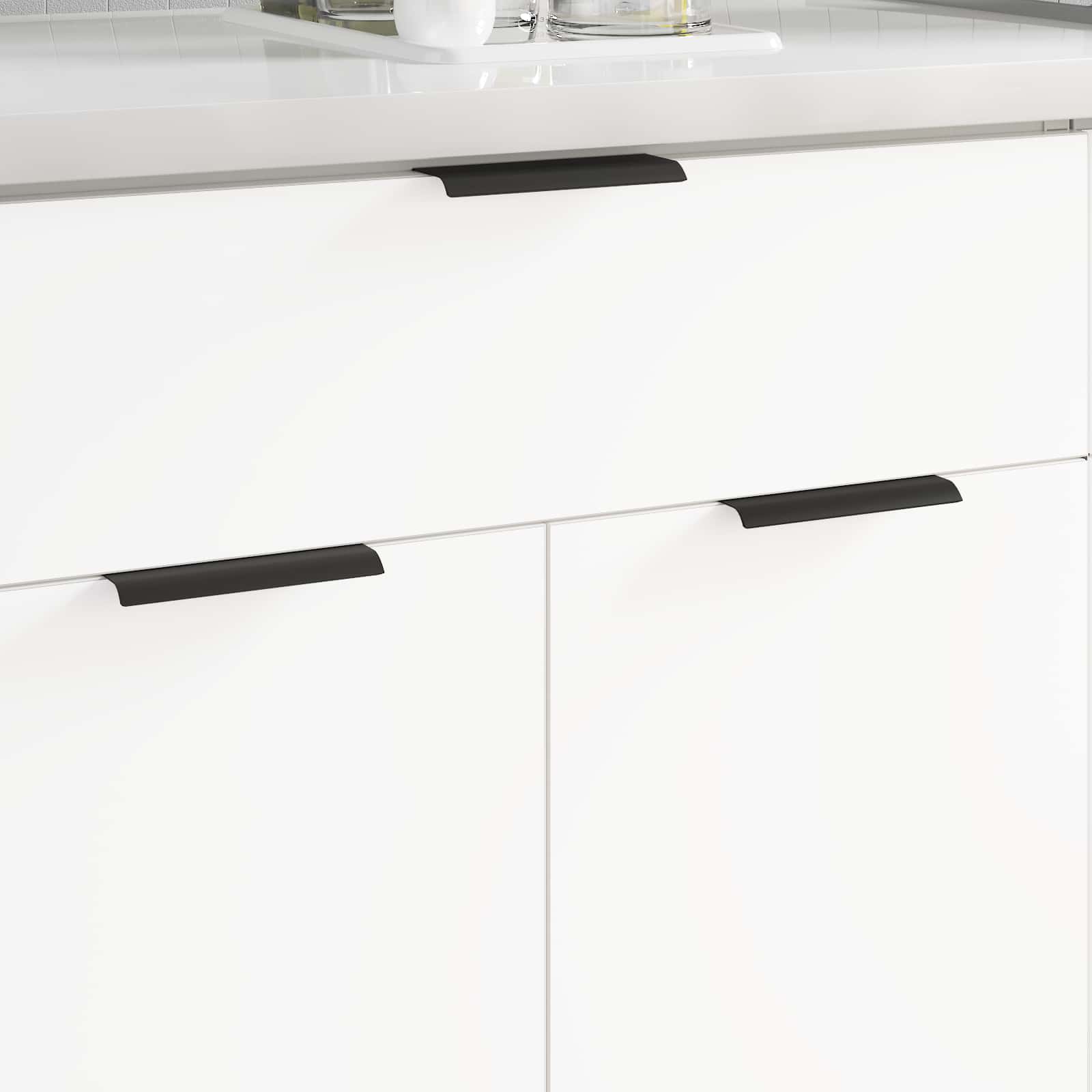 Griff 2 Pcs Schwarz 120 X 39,6 X 17 Mm Aluminium