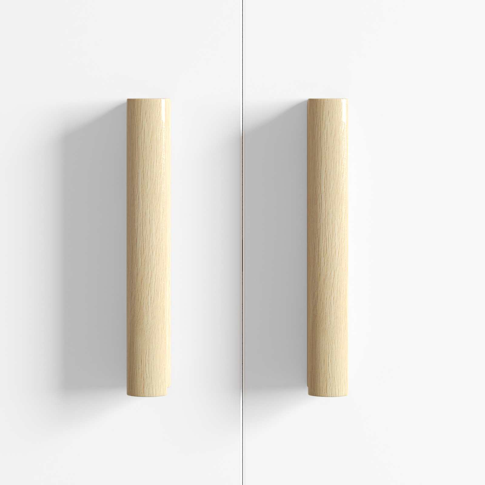 Gerader Griff 2 Pcs Natürliche Holzfarbe 130 X 25 X 30 Mm