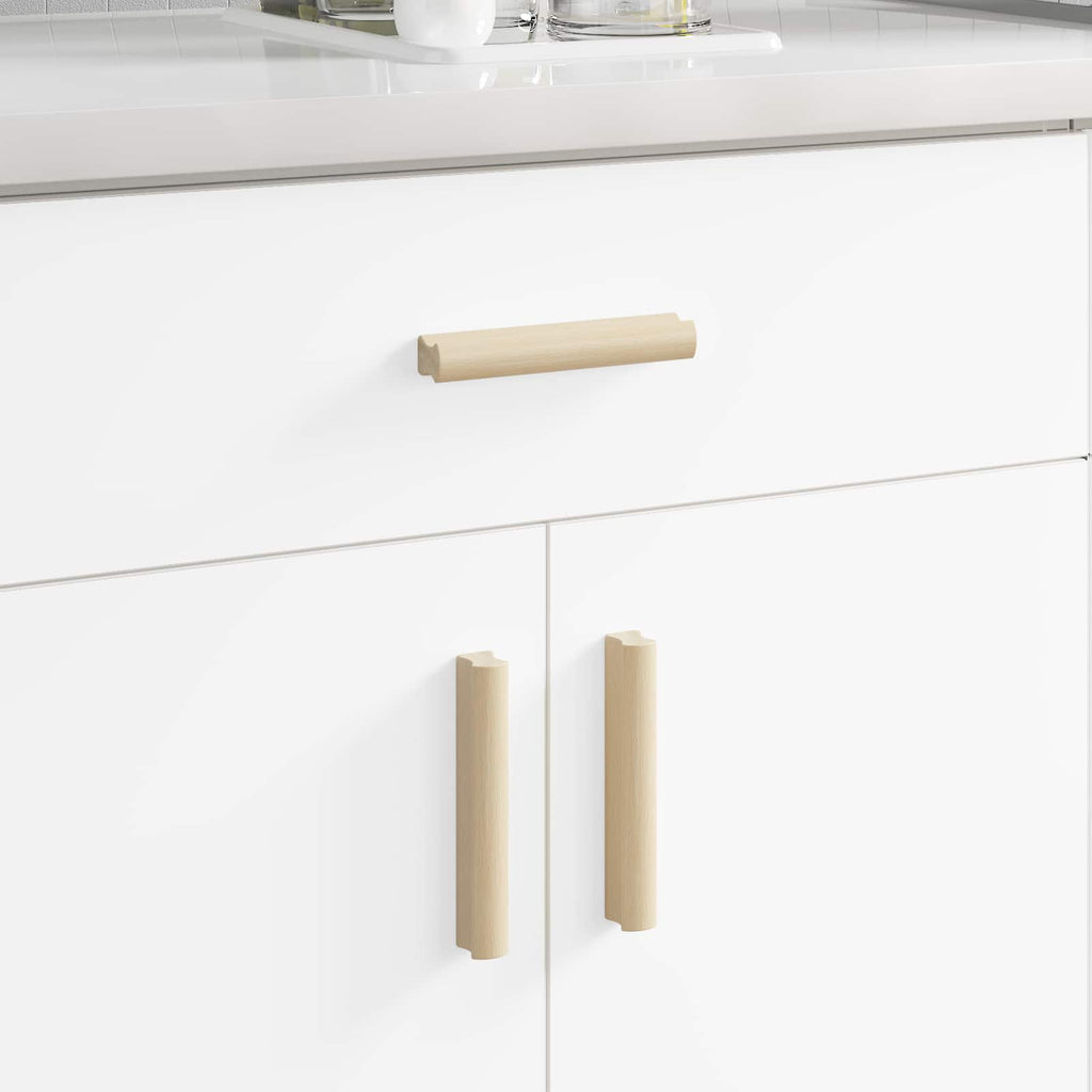 Gerader Griff 2 Pcs Natürliche Holzfarbe 130 X 25 X 30 Mm