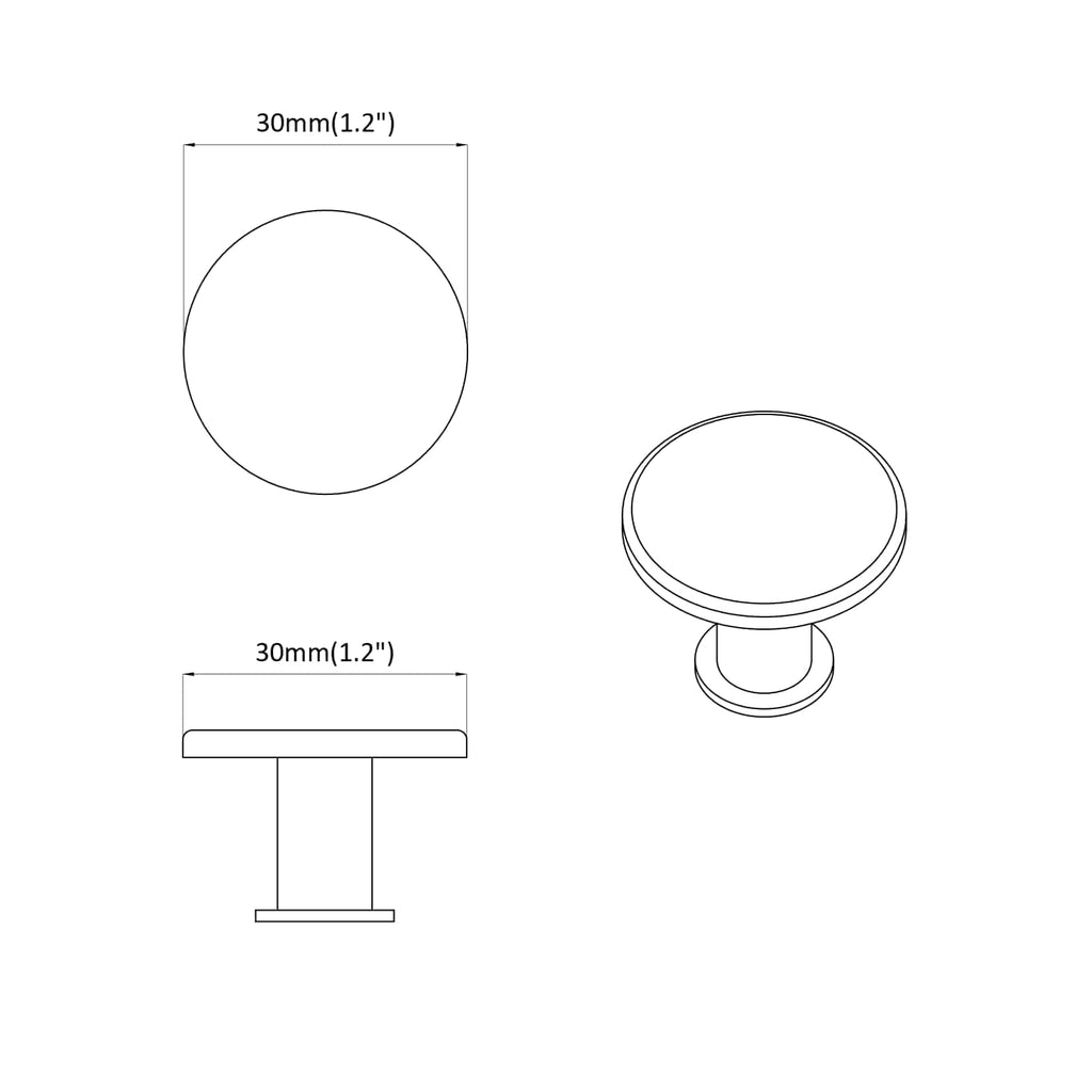 Griff 2 Pcs Schwarz Ø30 Mm Aluminium