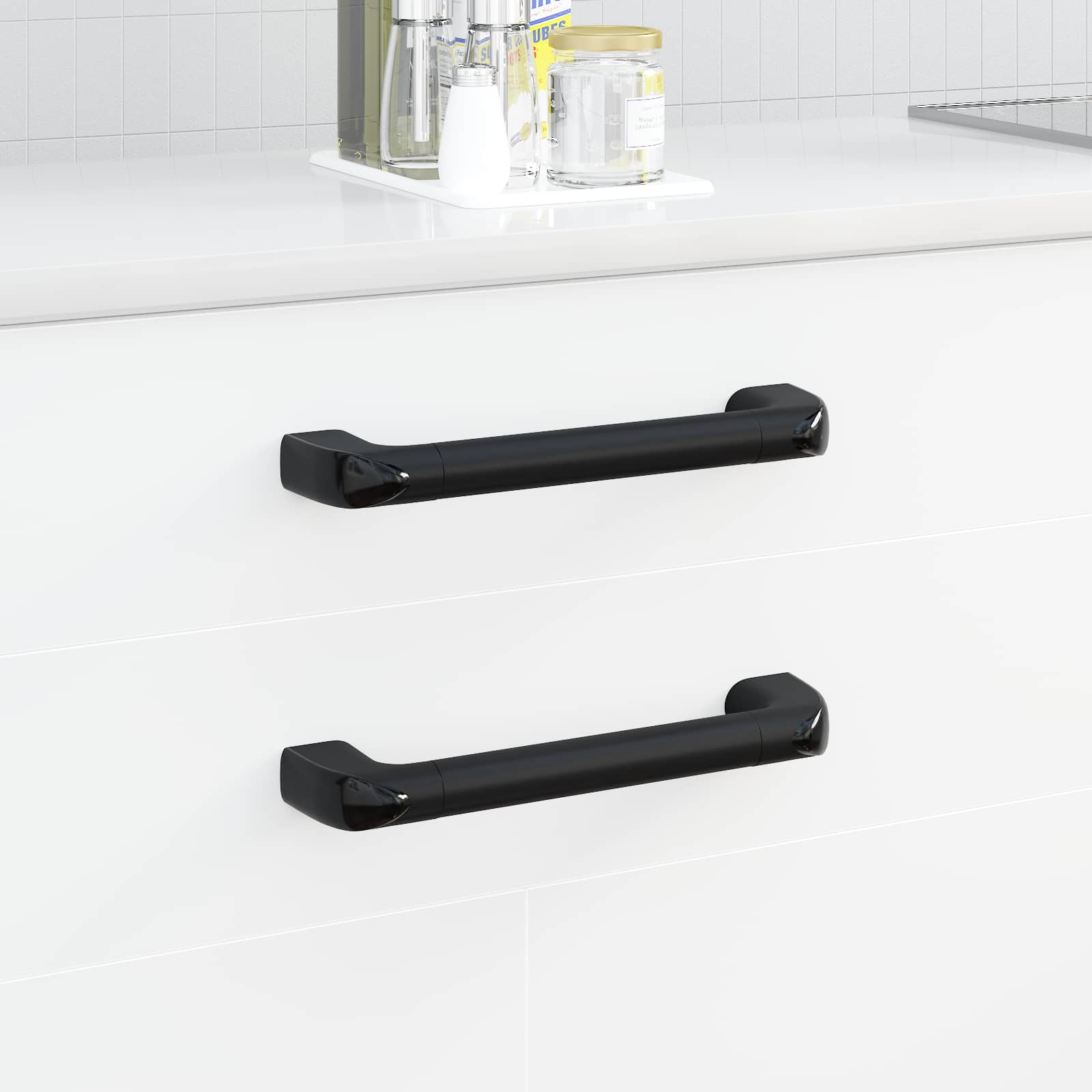 Griff Uni 2 Pcs Schwarz 380 X 34 X 85 Mm Aluminium Und Pp