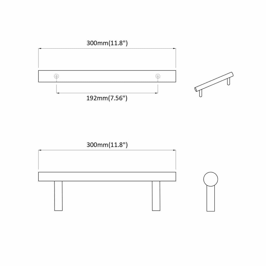 Schrankgriff 2 Pcs Silber 300 Mm Edelstahl