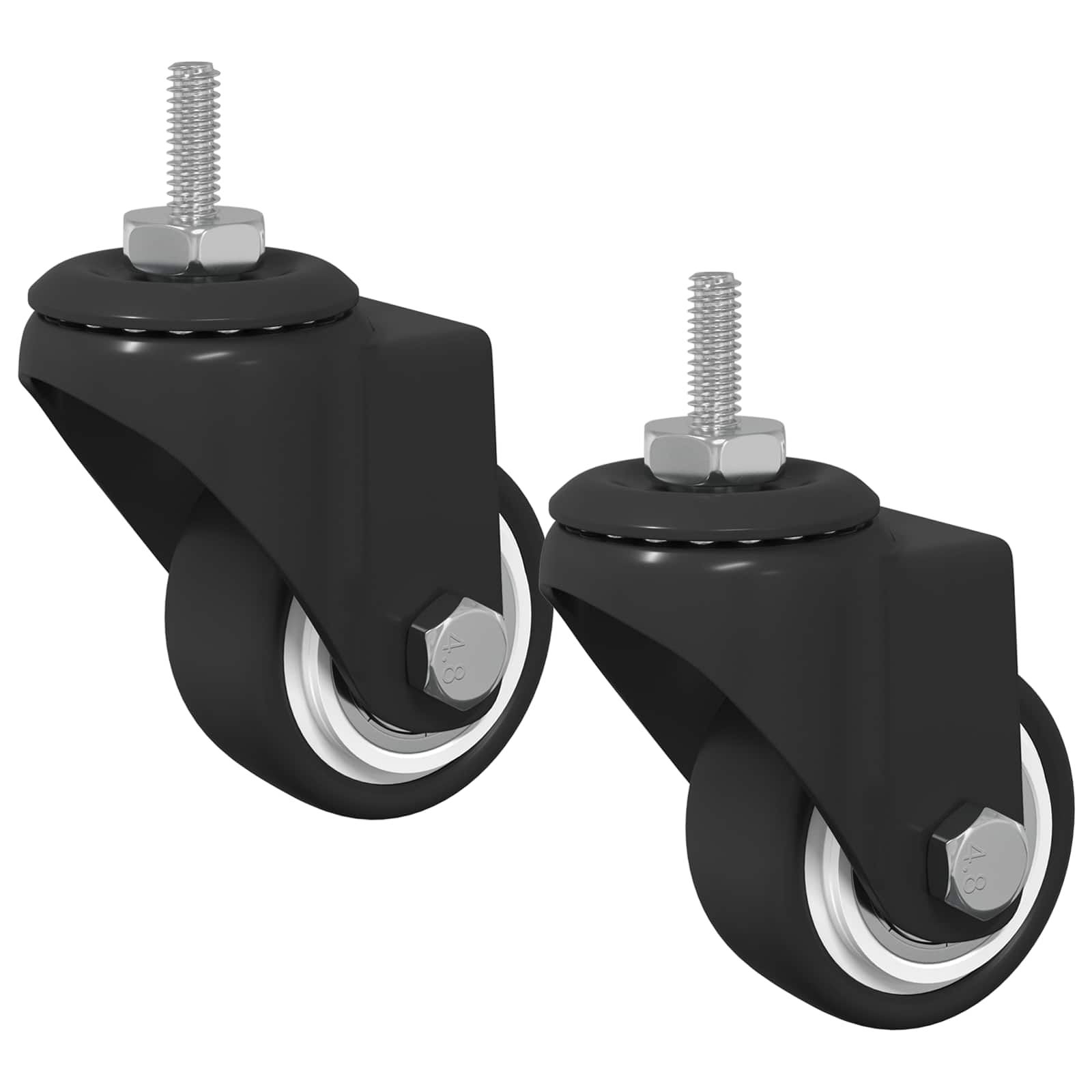 Drehrolle 2 Pcs Schwarz 40,4 X 40,4 X 19,7 Mm Eisen Und Nylon
