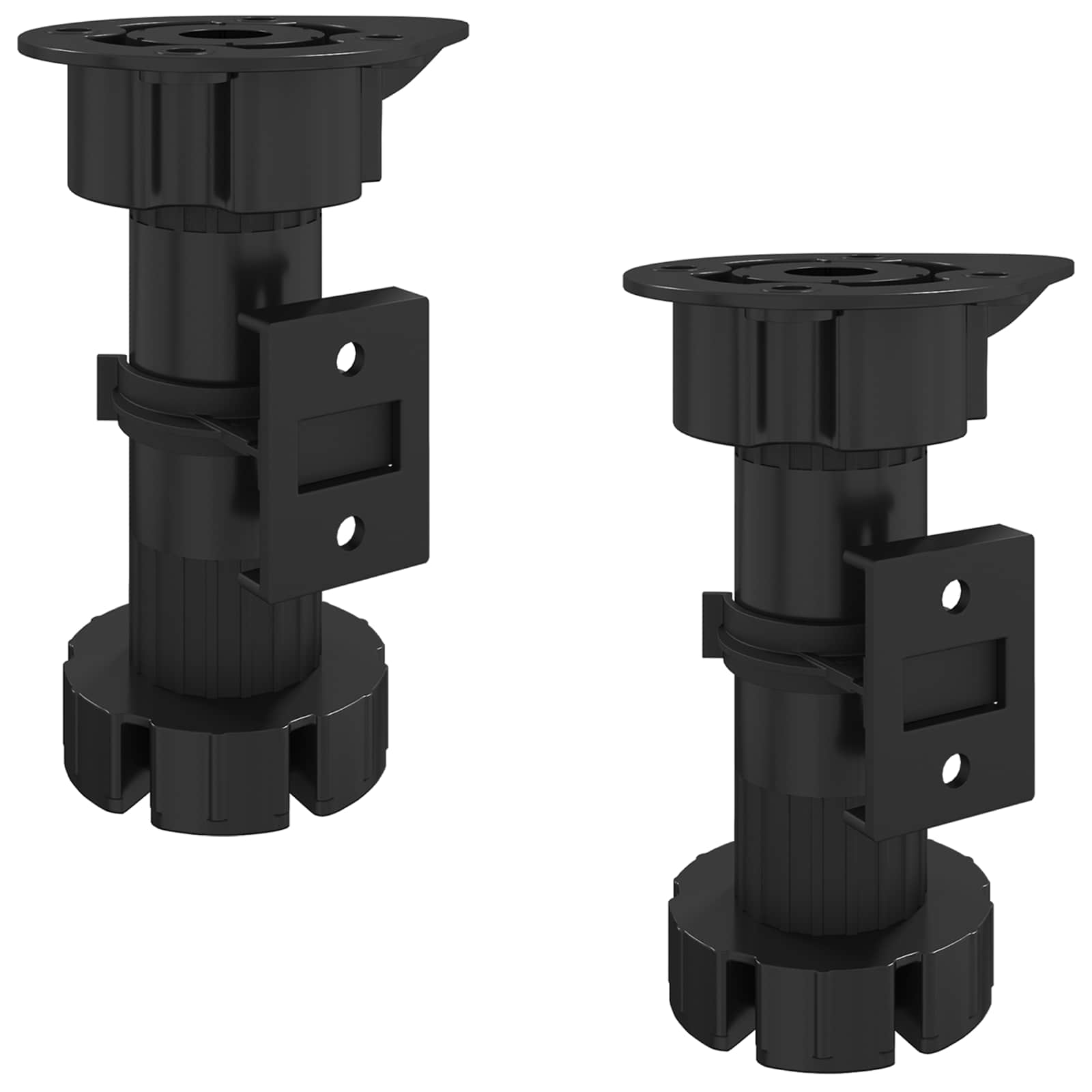 Möbelbeine Verstellbar 2 Pcs Schwarz 46 X 46 X 128 Mm Pp