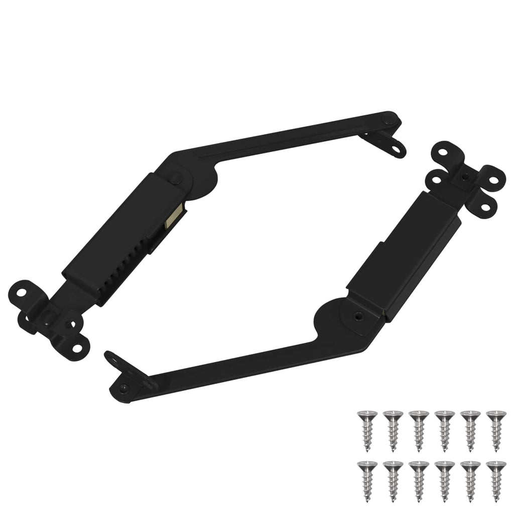 Deckelstützscharnier 2 Pcs Schwarz 192 X 32 X 50 Mm Stahl