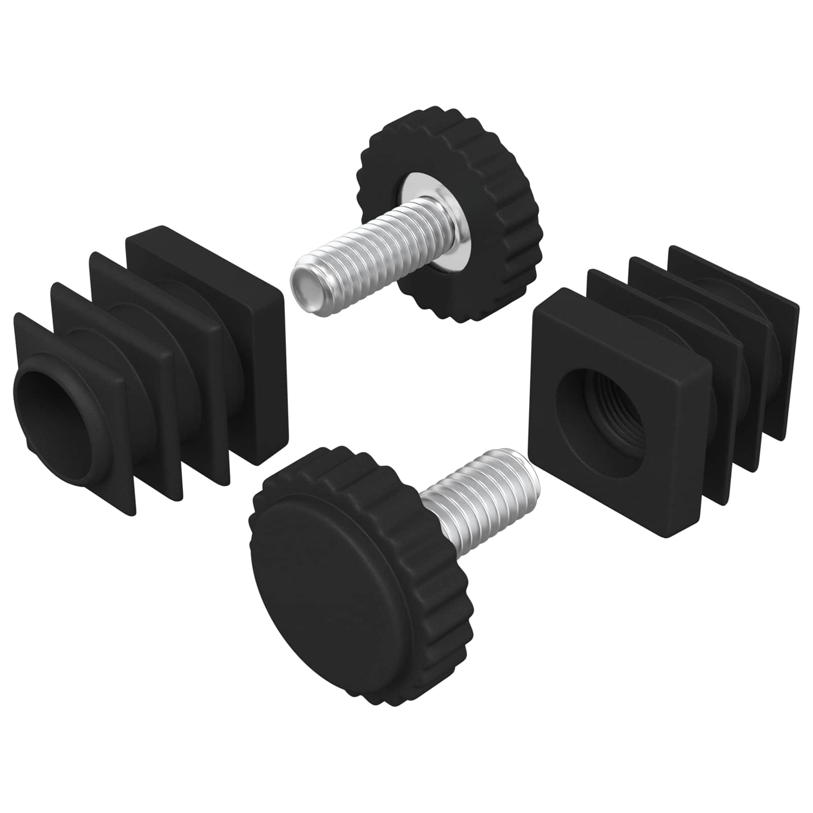Möbel Leveler Verstellbar 2 Pcs Schwarz M6 Pp