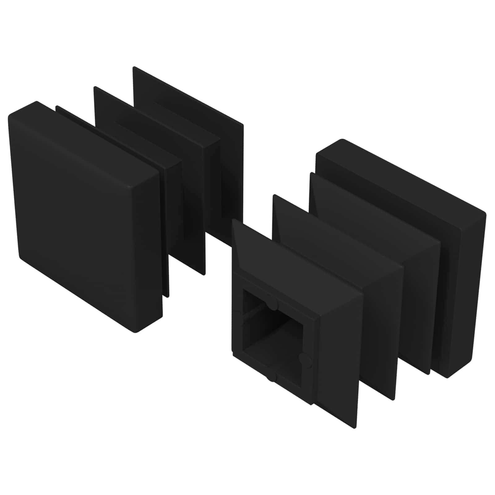 Endkappen 2 Pcs Schwarz 15 X 15 X 15 Mm Pp