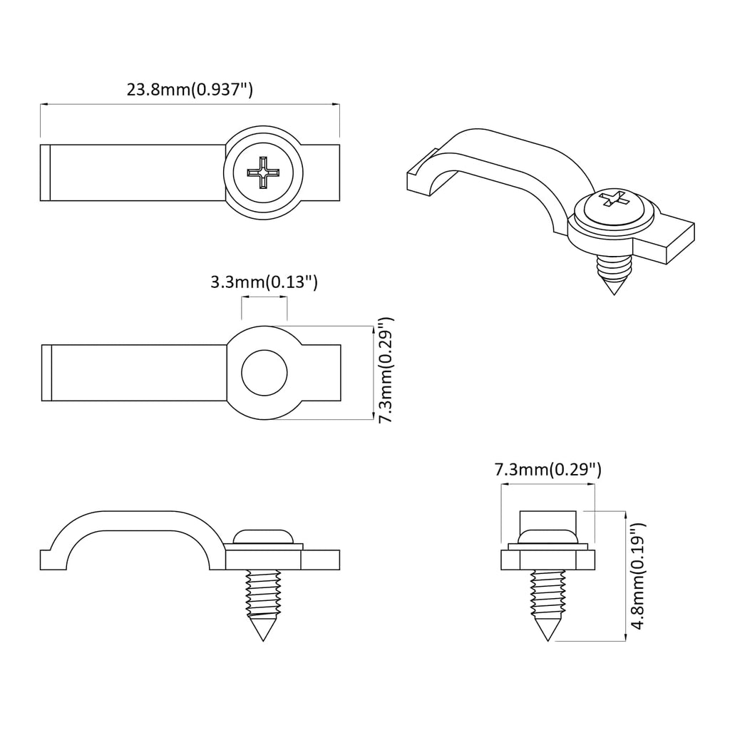 Led Streifen Clips 2 Pcs Transparent 23,8 X 7,3 X 4,3 Mm