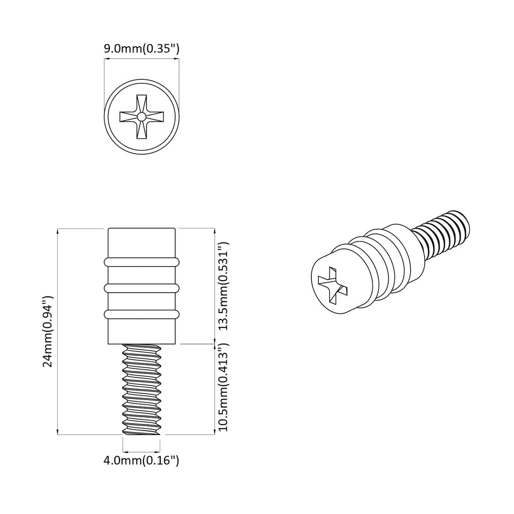 Abstandsschraube 2 Pcs Schwarz M4 Gummi Und Stahl