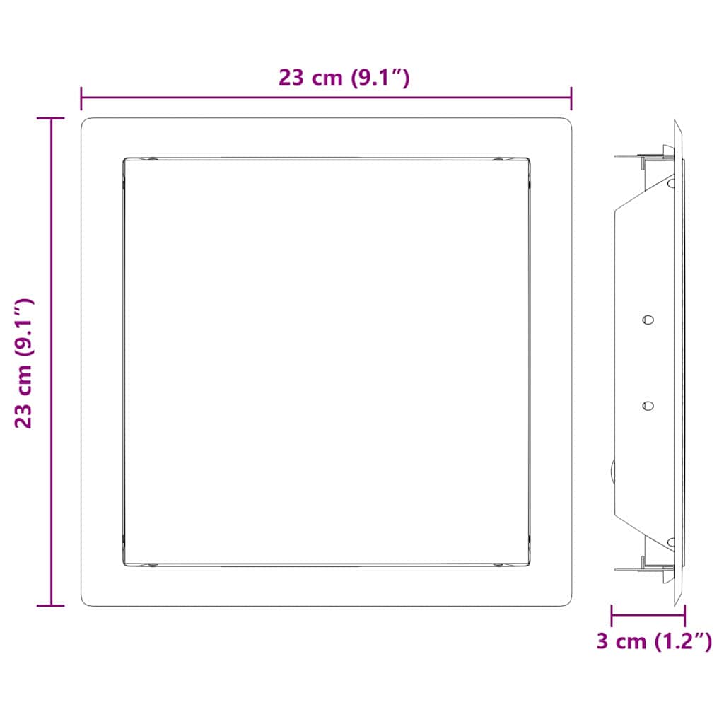 Zugangsklappe 2 Pcs Weiß 63 X 33 X 3 Cm Stahl