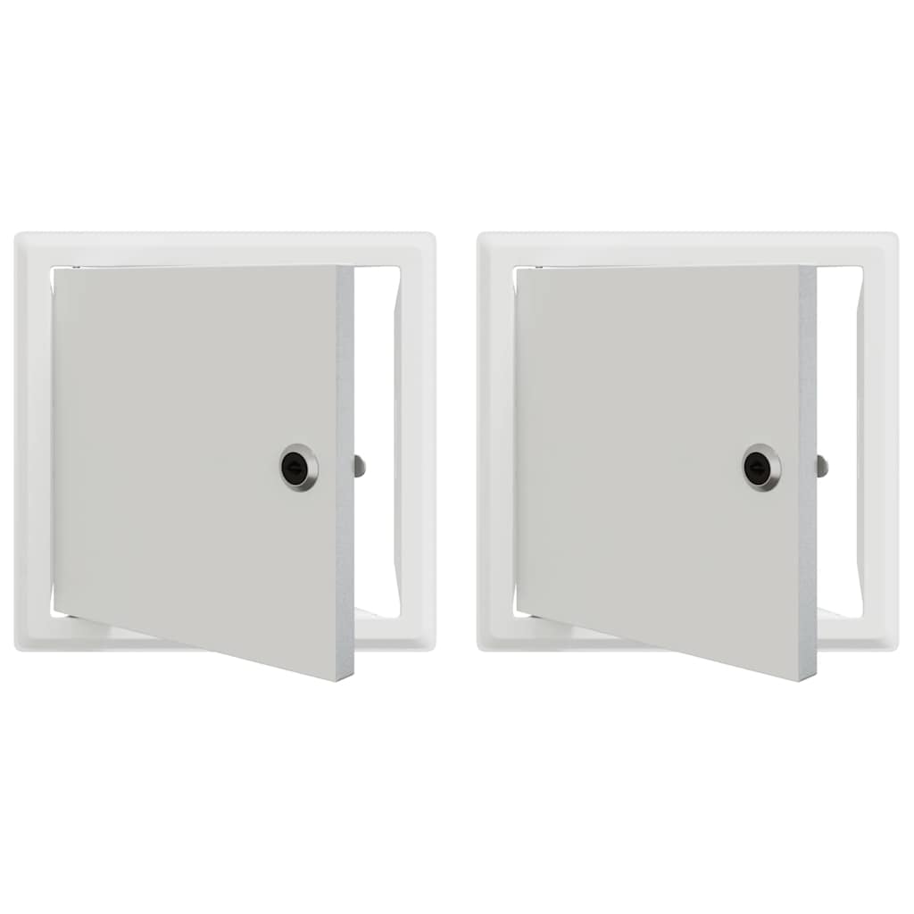 Zugangsklappe 2 Pcs Weiß 23 X 23 X 3 Cm Stahl