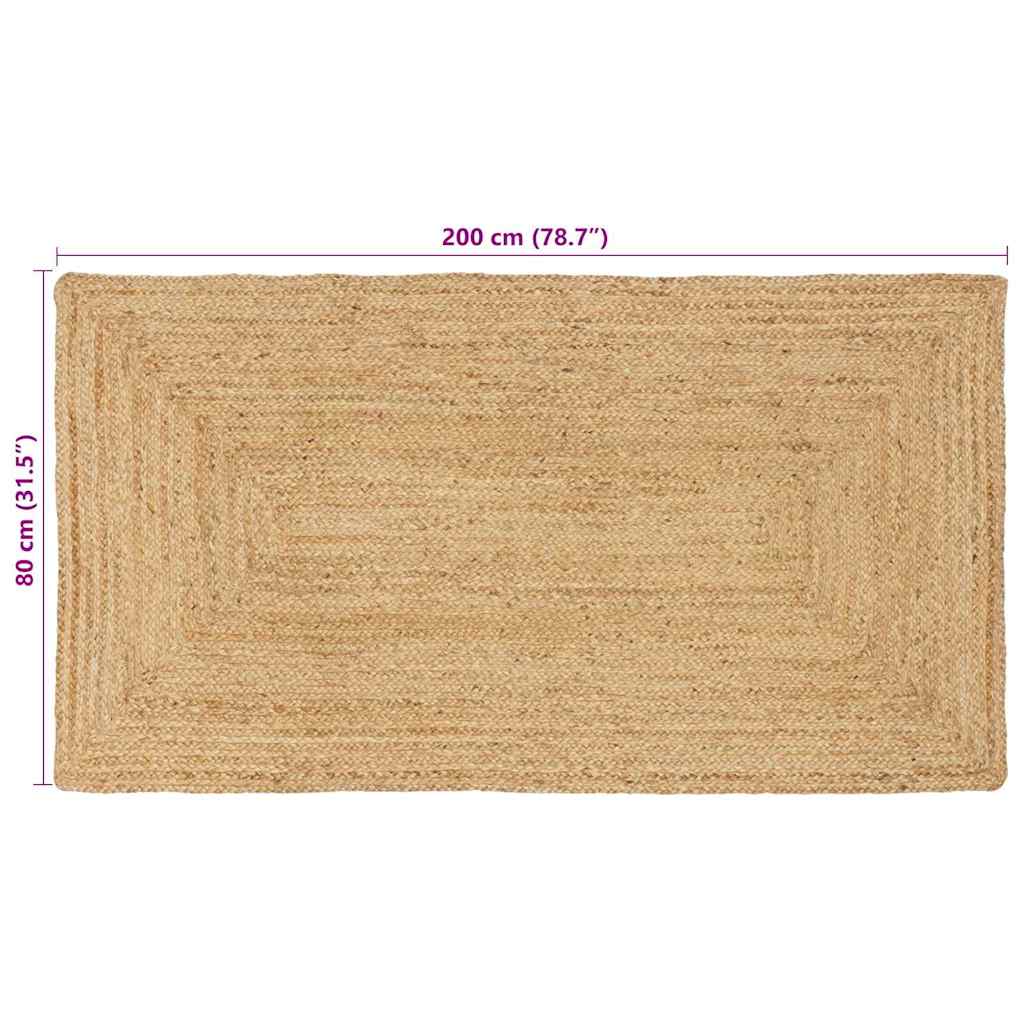 Bereichsteppich Beige 80 X 200 Cm Jute