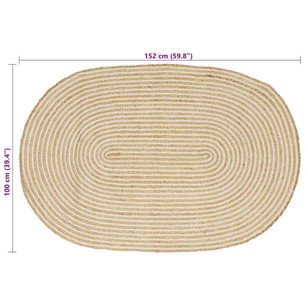 Teppich Natürlich Und Weiß Jute