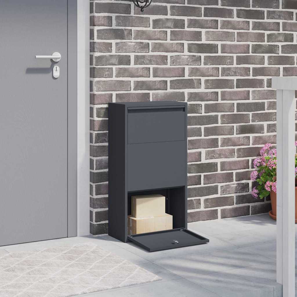 Paketdrop-Box Mit Speicher Mit Tür 44 X 22 X 82 Cm Stahl