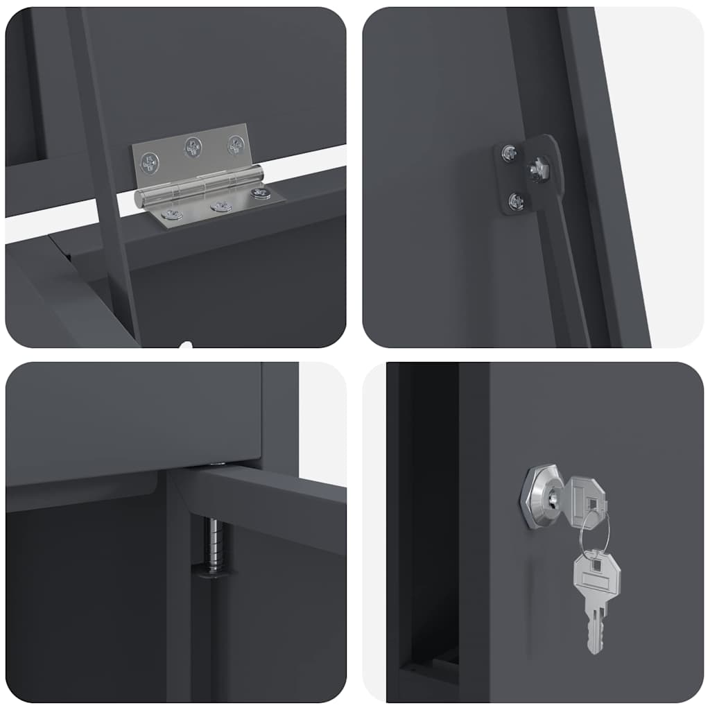 Paketdrop-Box Mit Speicher 44,5 X 29 X 110,5 Cm Stahl