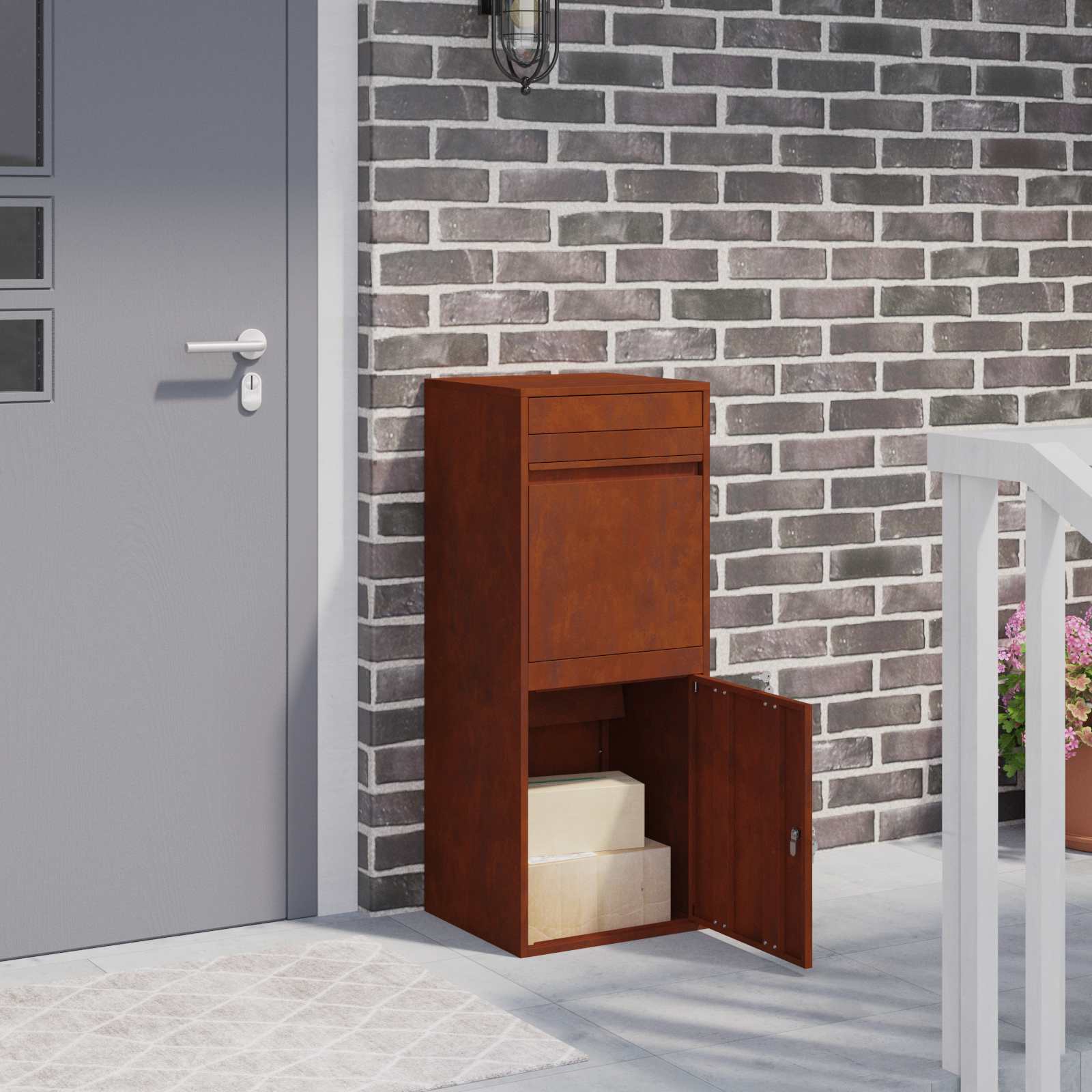 Paketdrop-Box Mit Speicher 41 X 38 X 103 Cm Stahl
