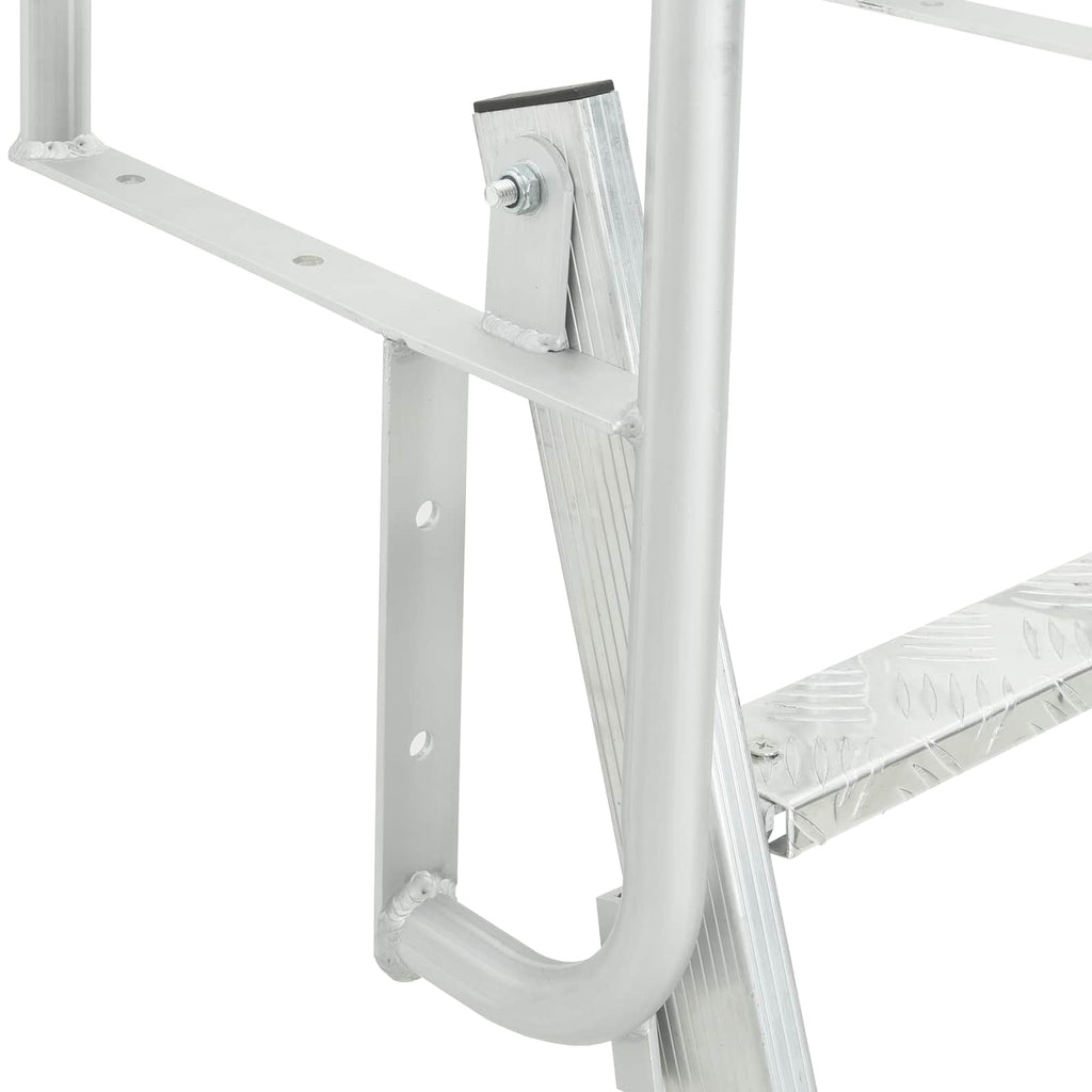 4-Stufen Dockleiter Silber Aluminium