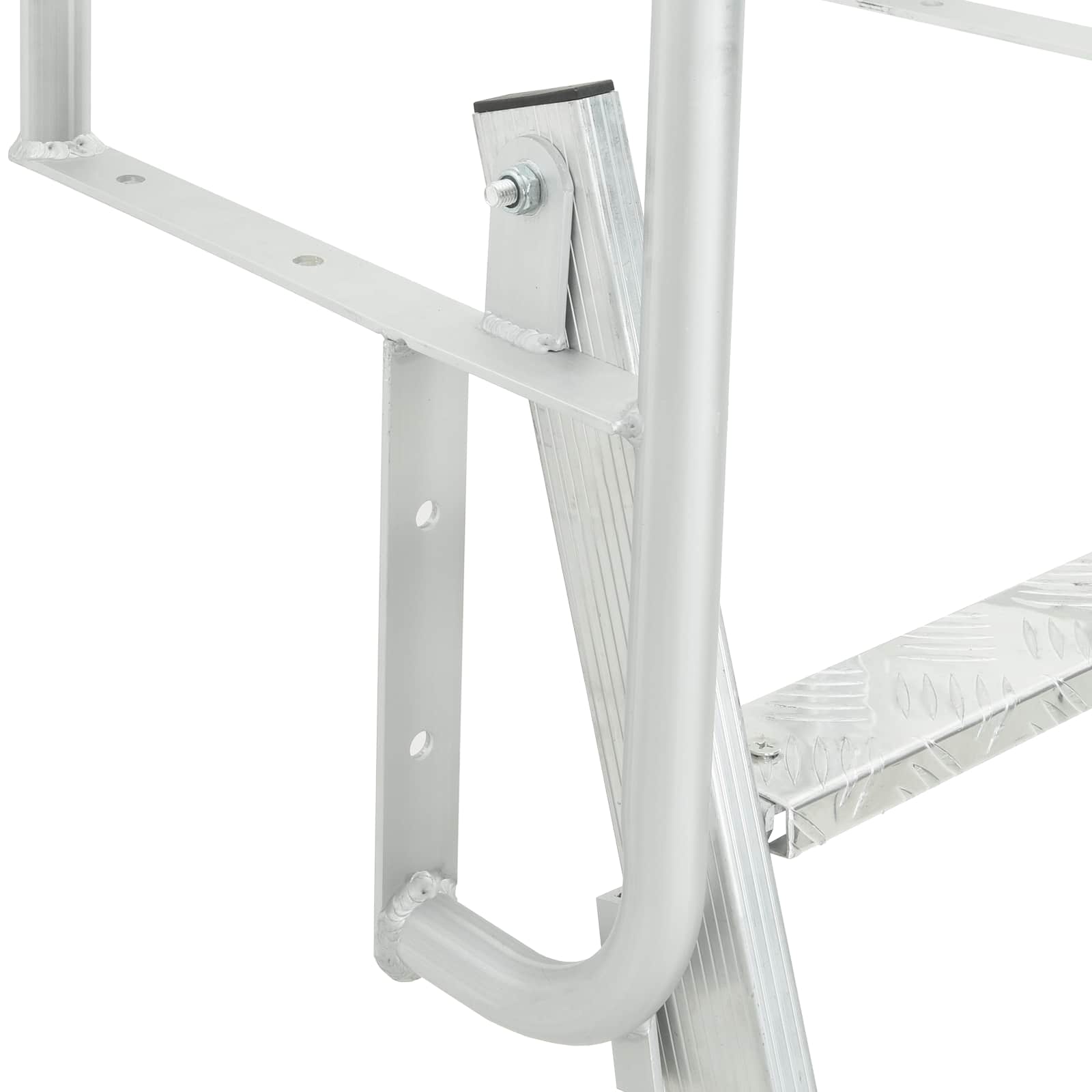 4-Stufen Dockleiter Silber Aluminium
