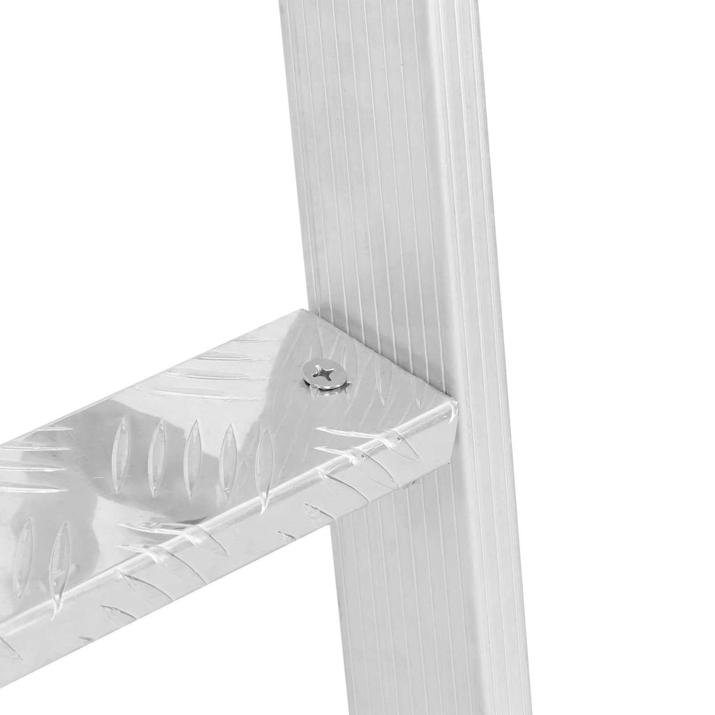 4-Stufen Dockleiter Silber Aluminium