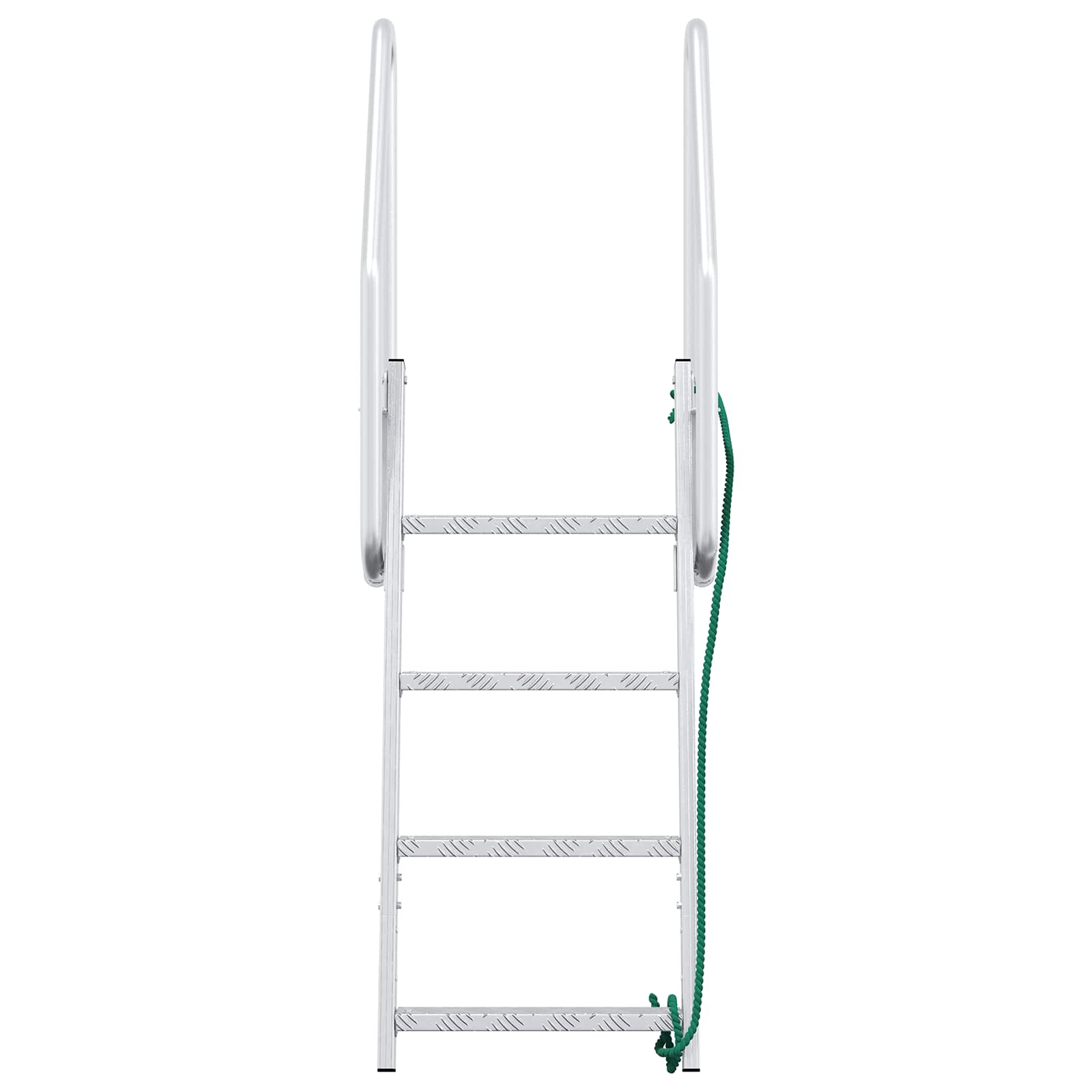 4-Stufen Dockleiter Silber Aluminium