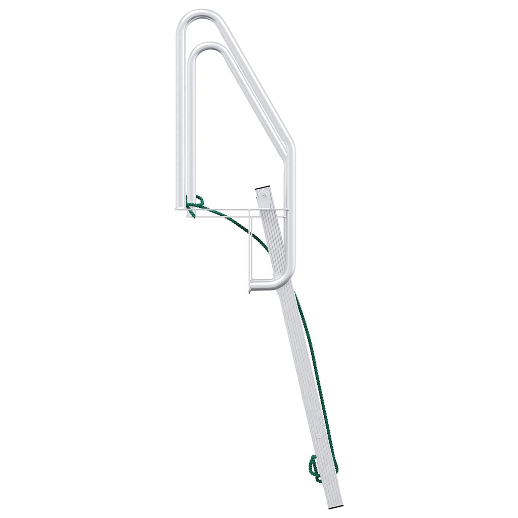 4-Stufen Dockleiter Silber Aluminium