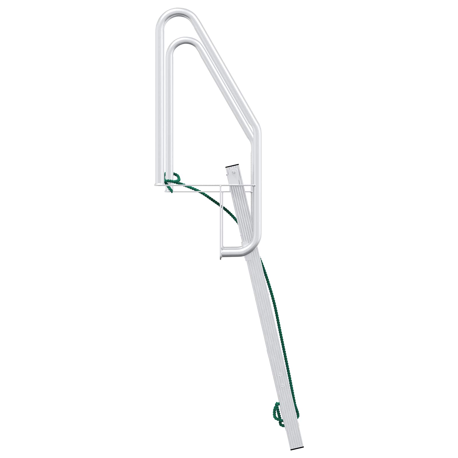 4-Stufen Dockleiter Silber Aluminium