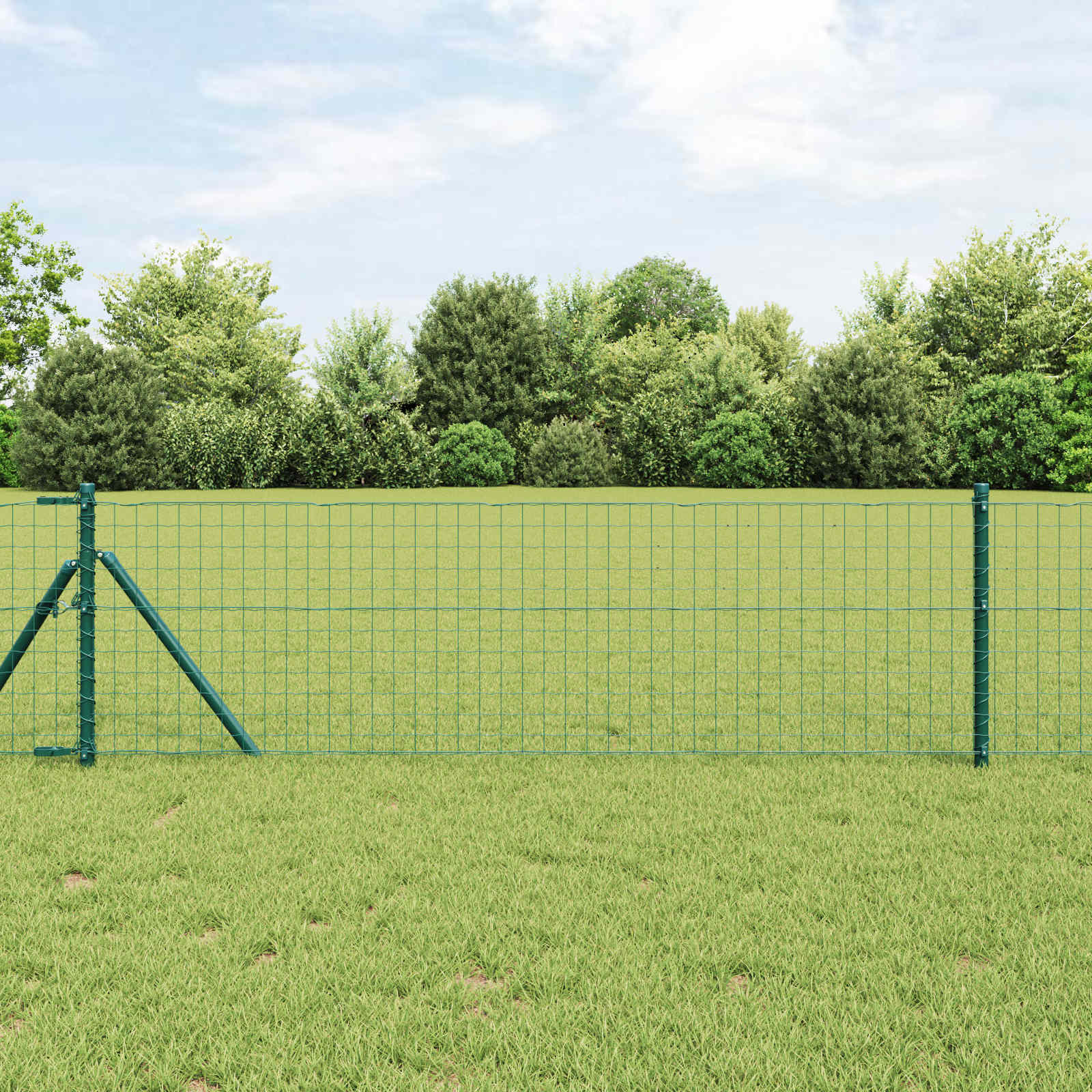 Zaunpfosten 12 Pcs Pulverbeschichteter Stahl