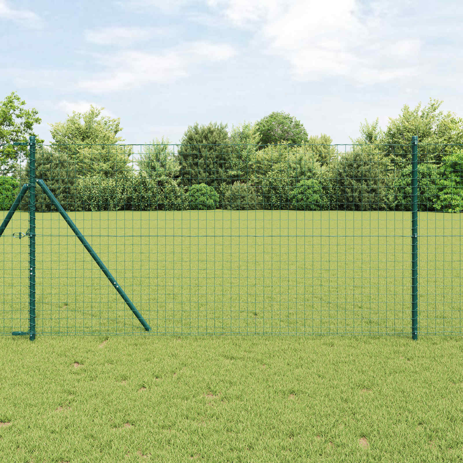 Zaunpfosten 12 Pcs Pulverbeschichteter Stahl