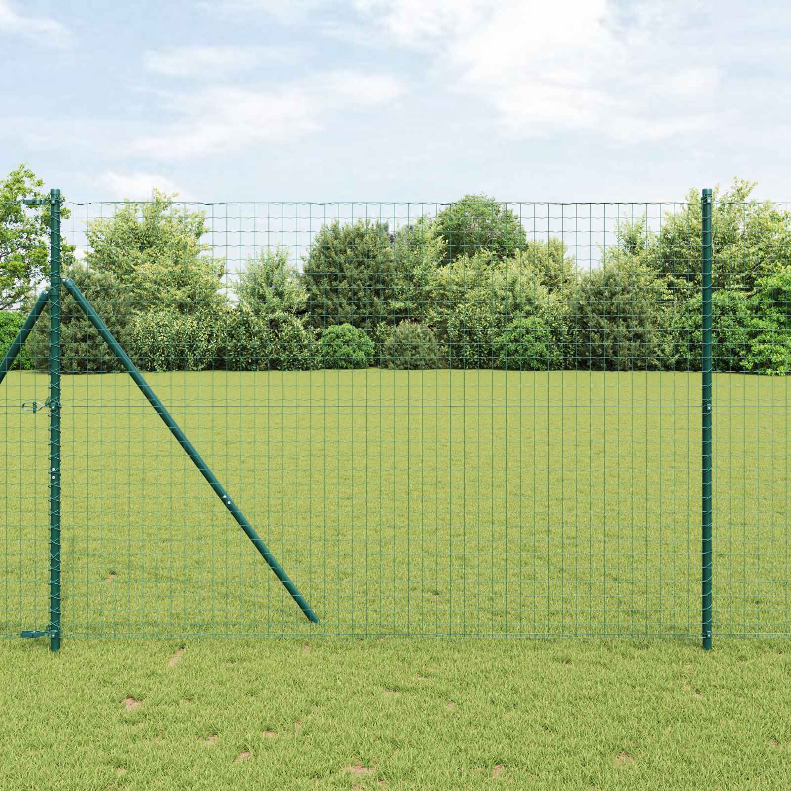 Zaunpfosten 12 Pcs Pulverbeschichteter Stahl